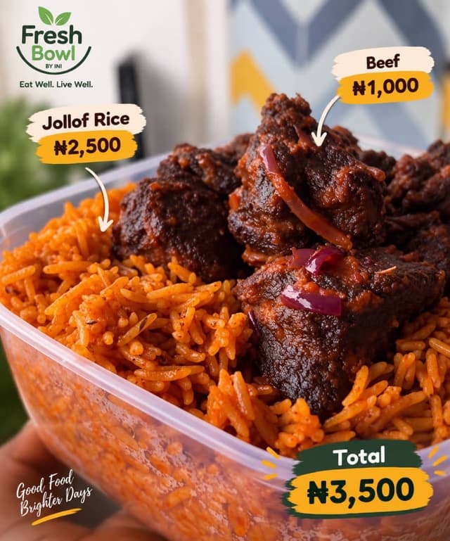Jollof rice and beef